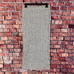 ASOS DESIGN knitted midi skirt in rib co-ord in grey